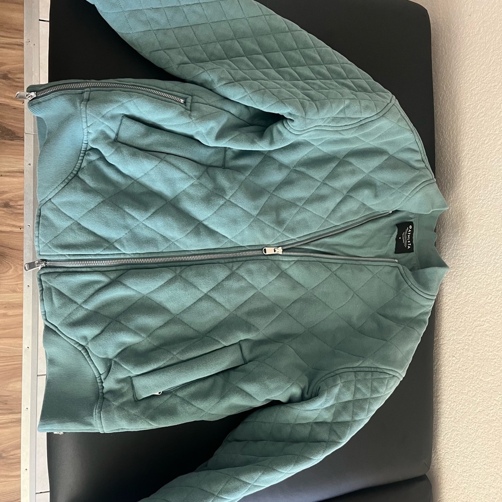 Athelta Brooklyn bomber jacket in jade size M